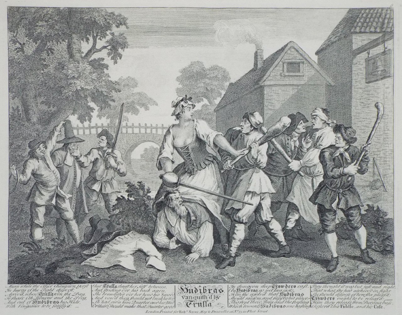 Print - Hudibras Vanquish'd by Trulla - Hogarth